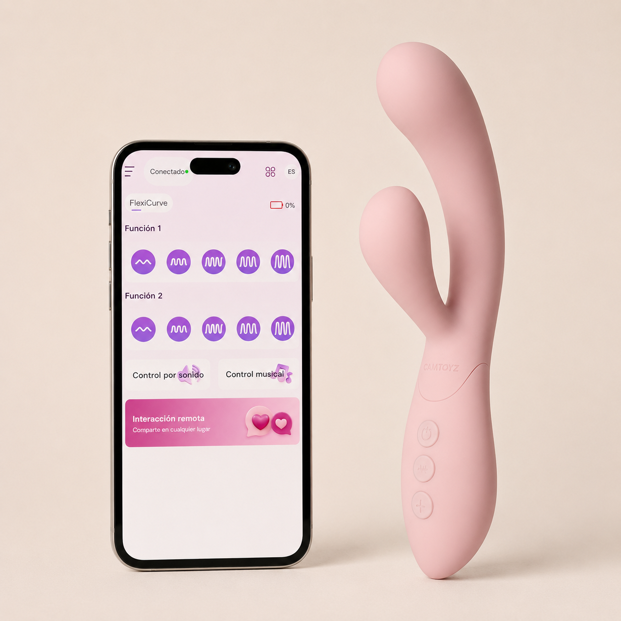 FlexiCurve Vibrador Rabbit Ergonómico con App Camtoyz