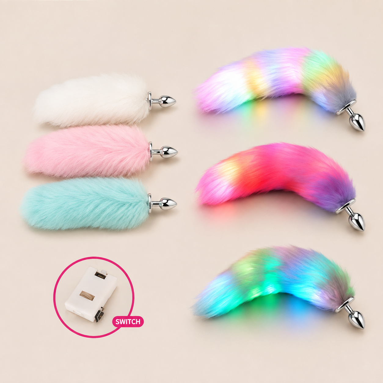 Plug Anal con Cola Luminosa Dexter Camtoyz
